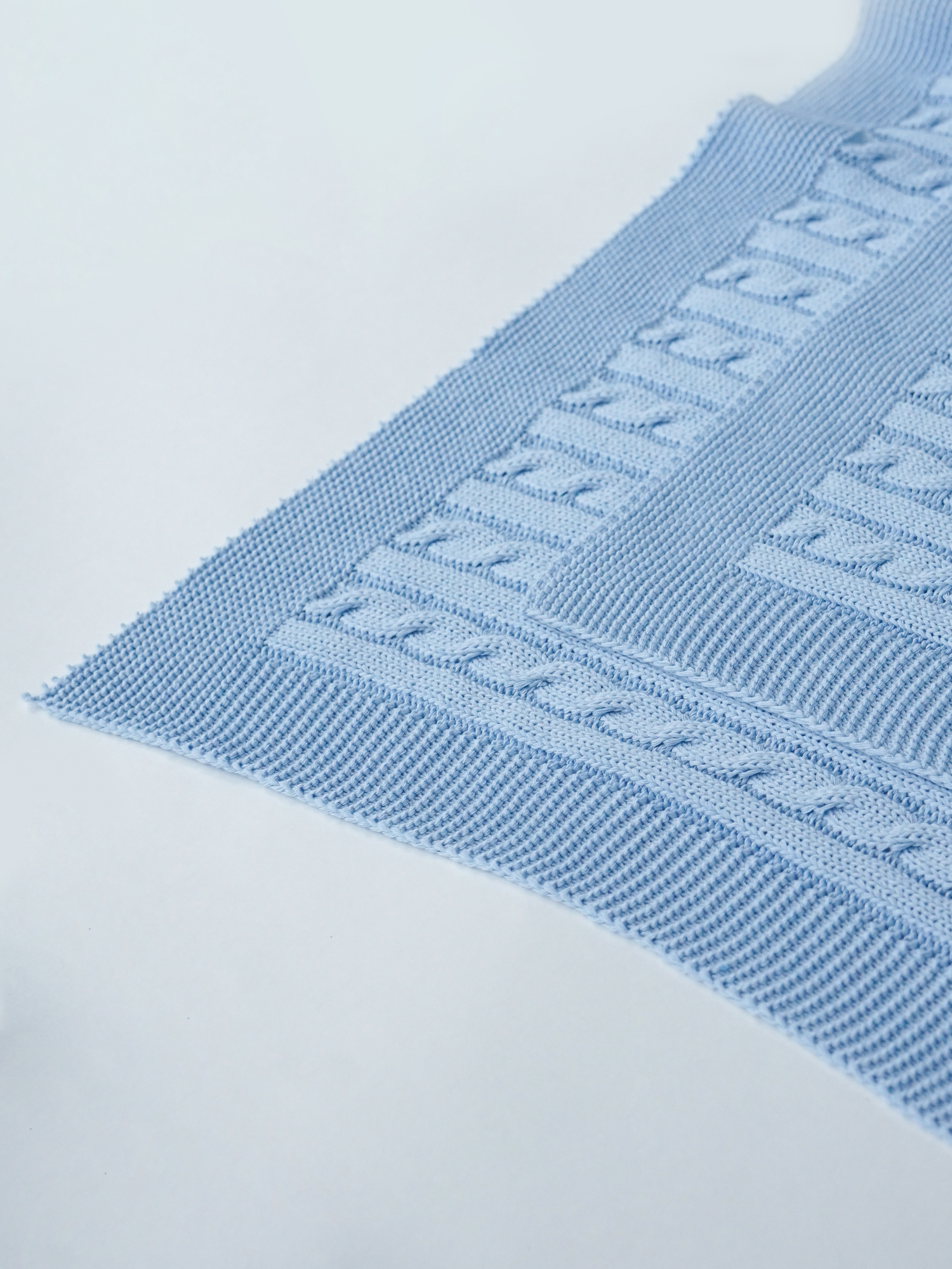 Плед детский 110х160 (100% хлопок) голубой