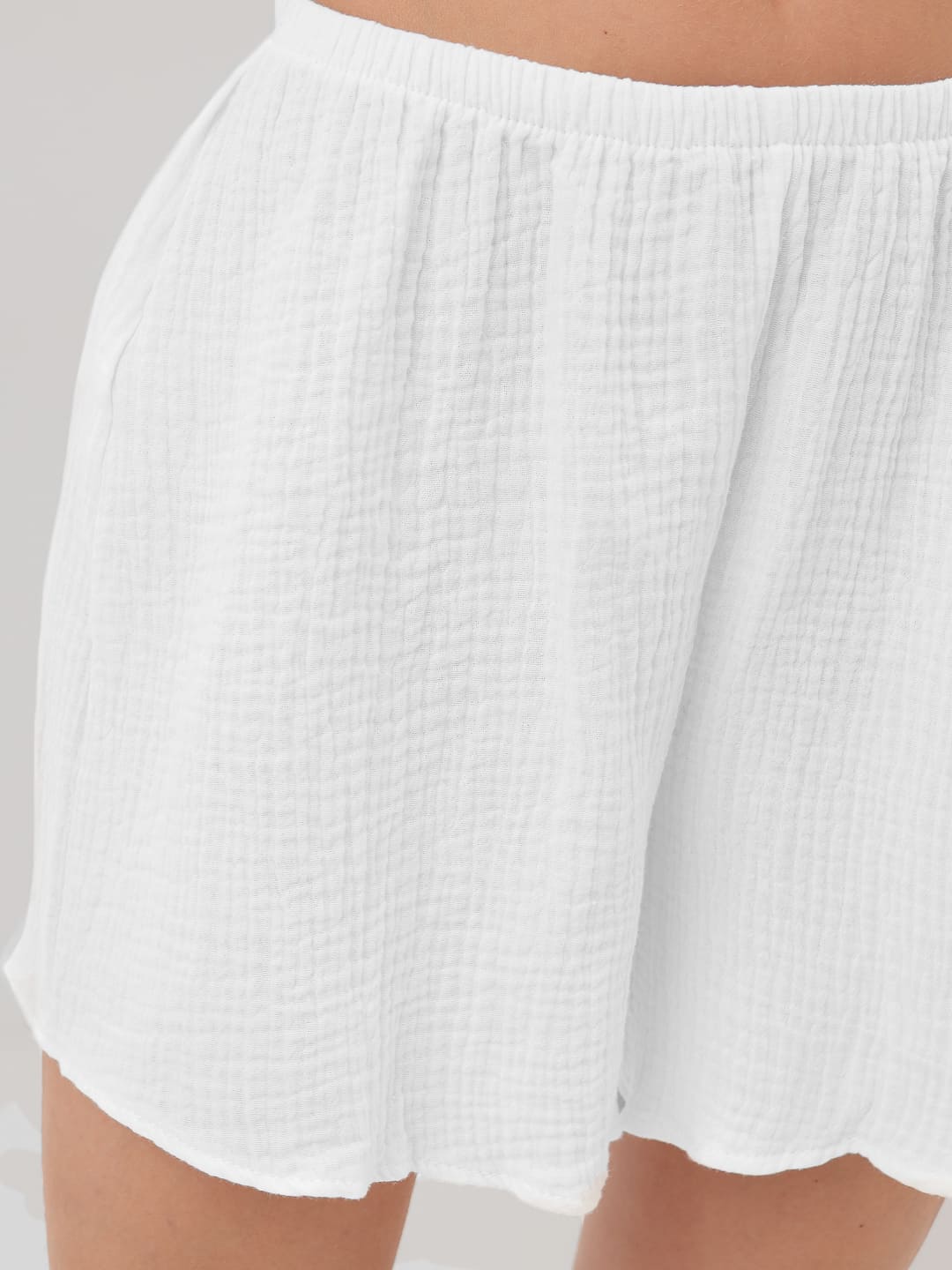 Пижама с шортами из муслина (белый)