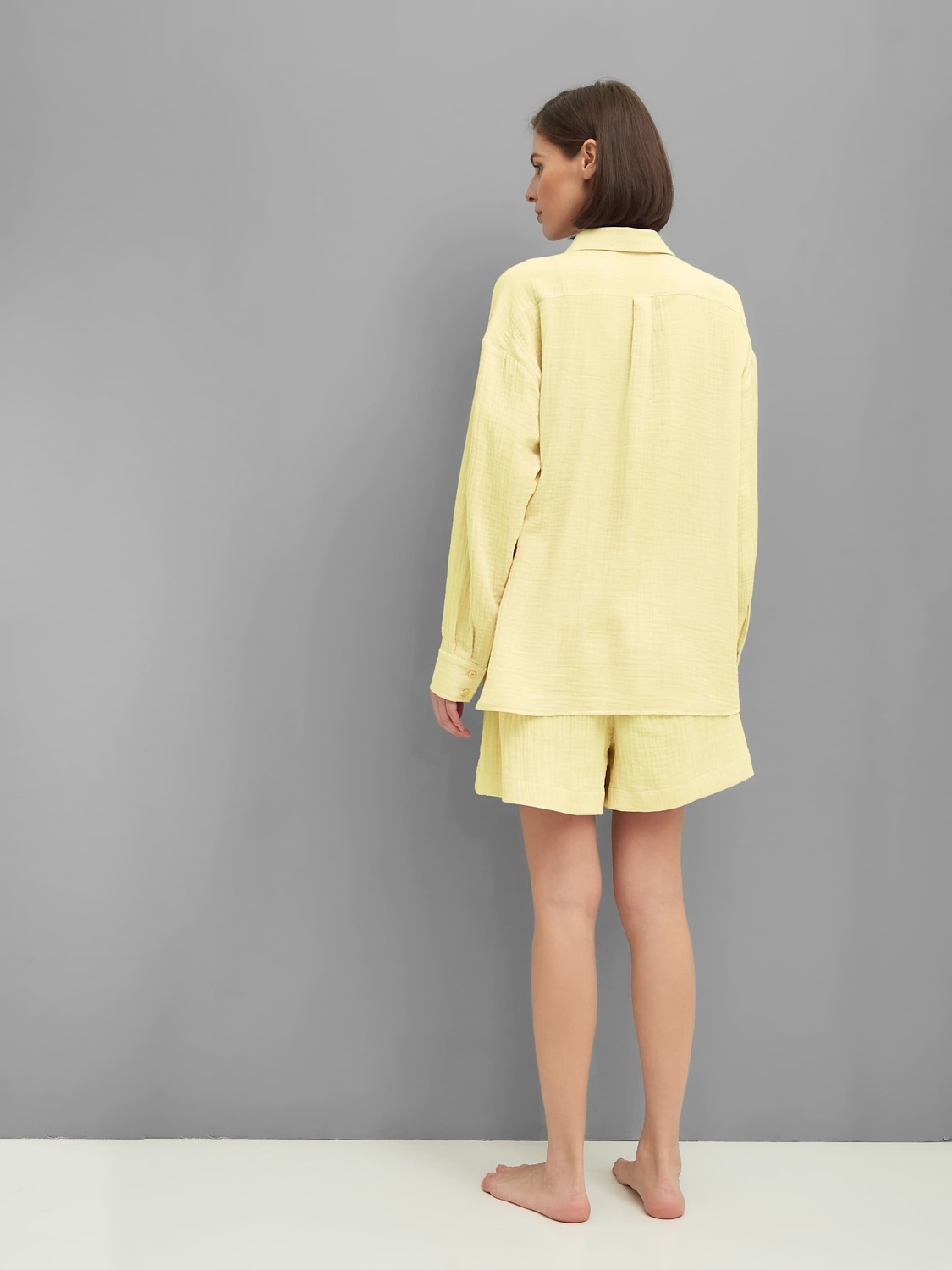 Пижама с шортами из муслина (желтый)