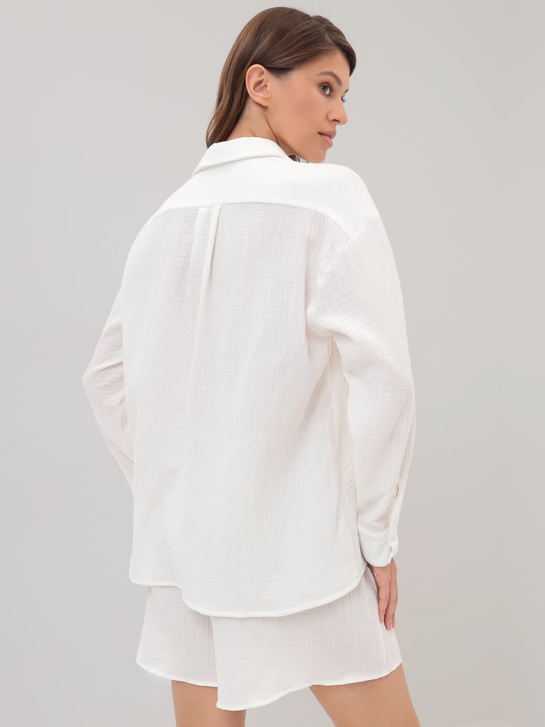 Пижама с шортами из муслина (молочный)