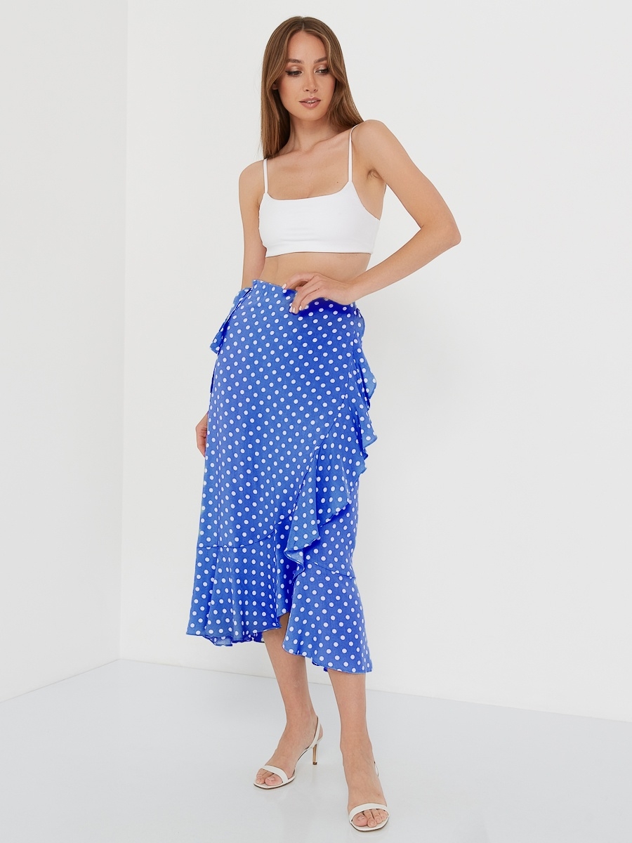 Юбка с запахом (артикул 15596547/голубой)