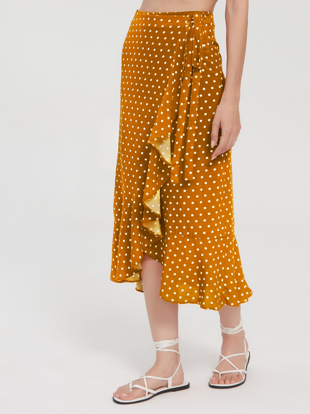 Юбка с запахом (артикул 15596547/горчичный)