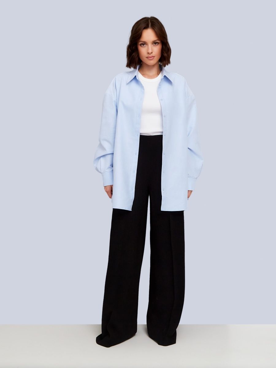 Рубашка классическая без карманов (голубой)