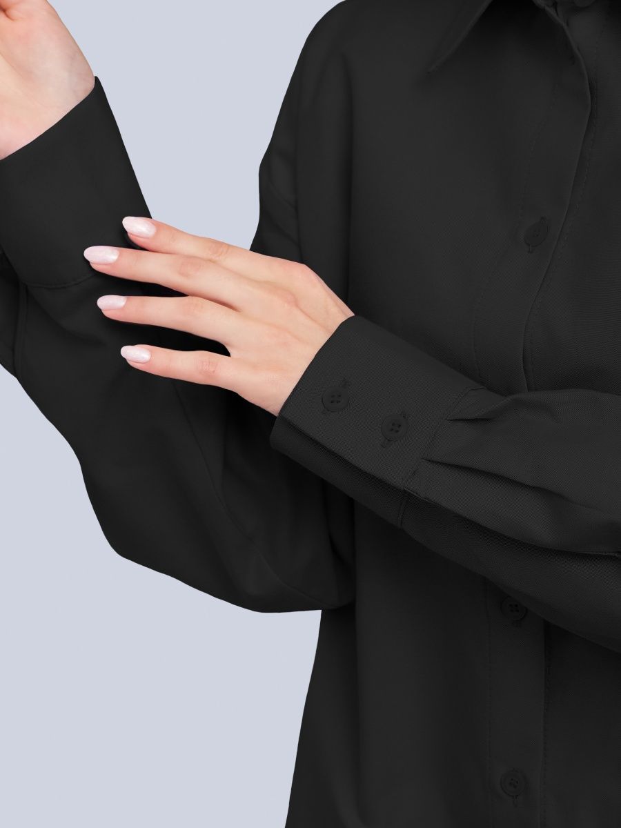 Рубашка классическая без карманов (черный)