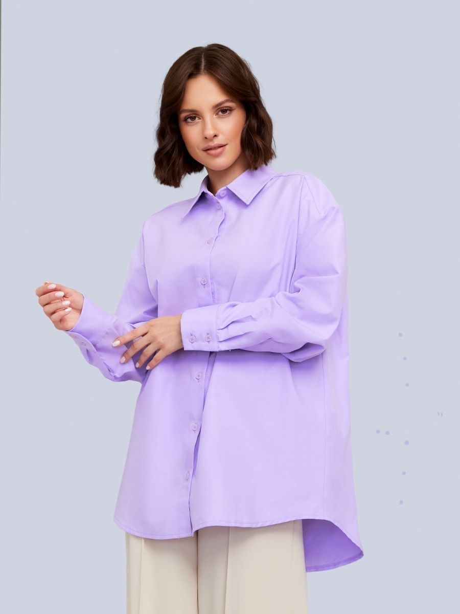Рубашка классическая без карманов (лавандовый)