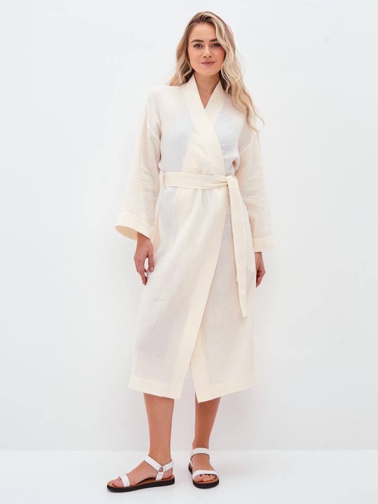 Халат кимоно женский (молочный)