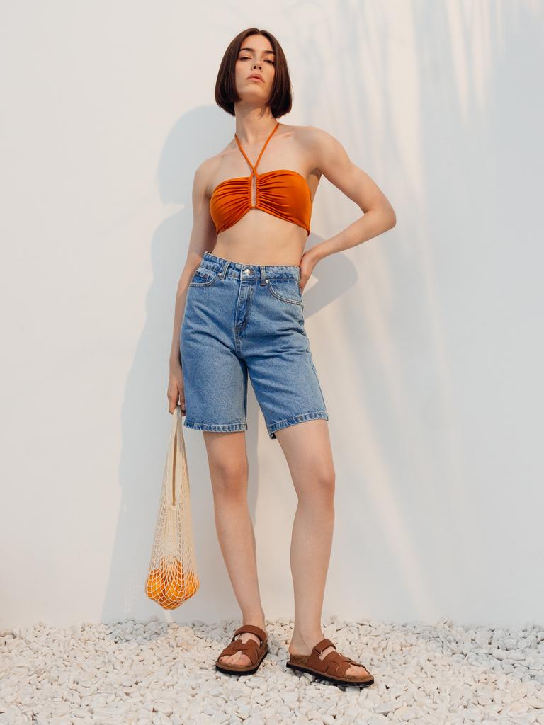 Шорты джинсовые удлиненные (голубой)