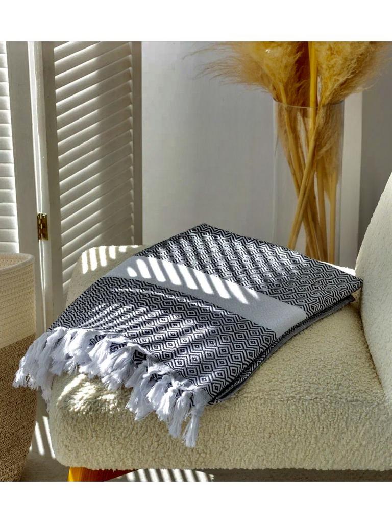 Покрывало пештемаль ромб (черный)