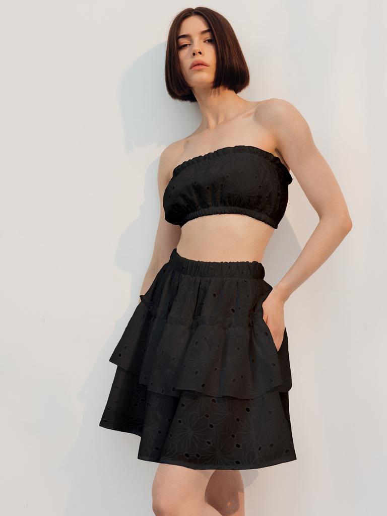 Топ из шитья (черный)