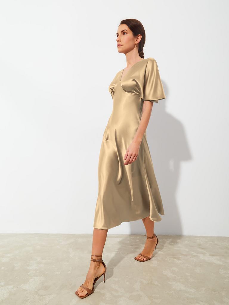 Платье-комбинация с рукавом (шампань)