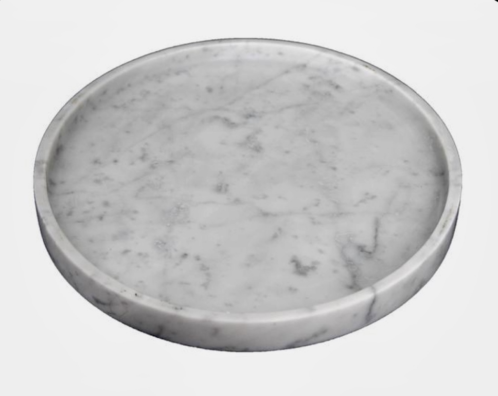 Поднос мраморный круглый (белый)