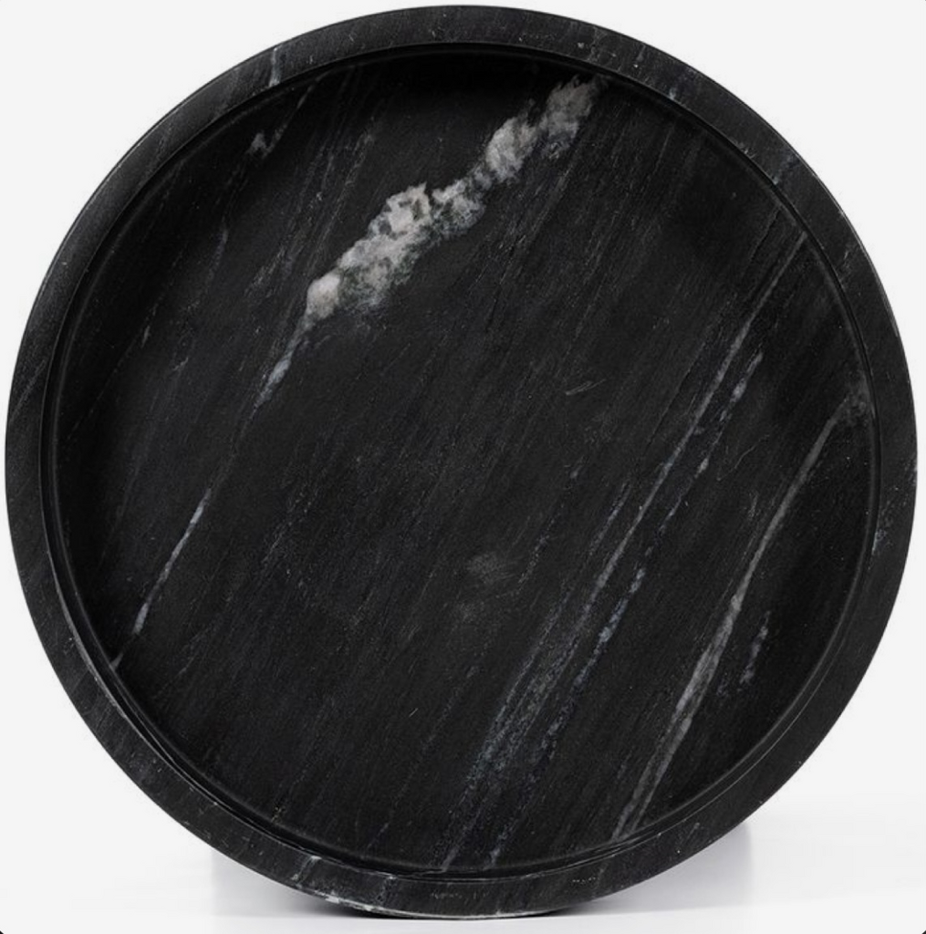 Поднос мраморный круглый (черный)