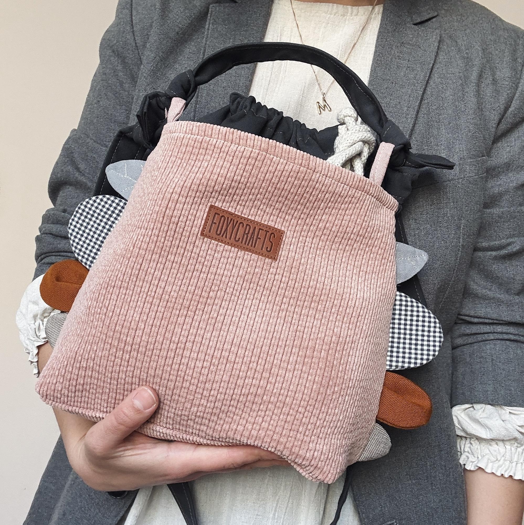 Сумка ФЛОРА розовый вельвет