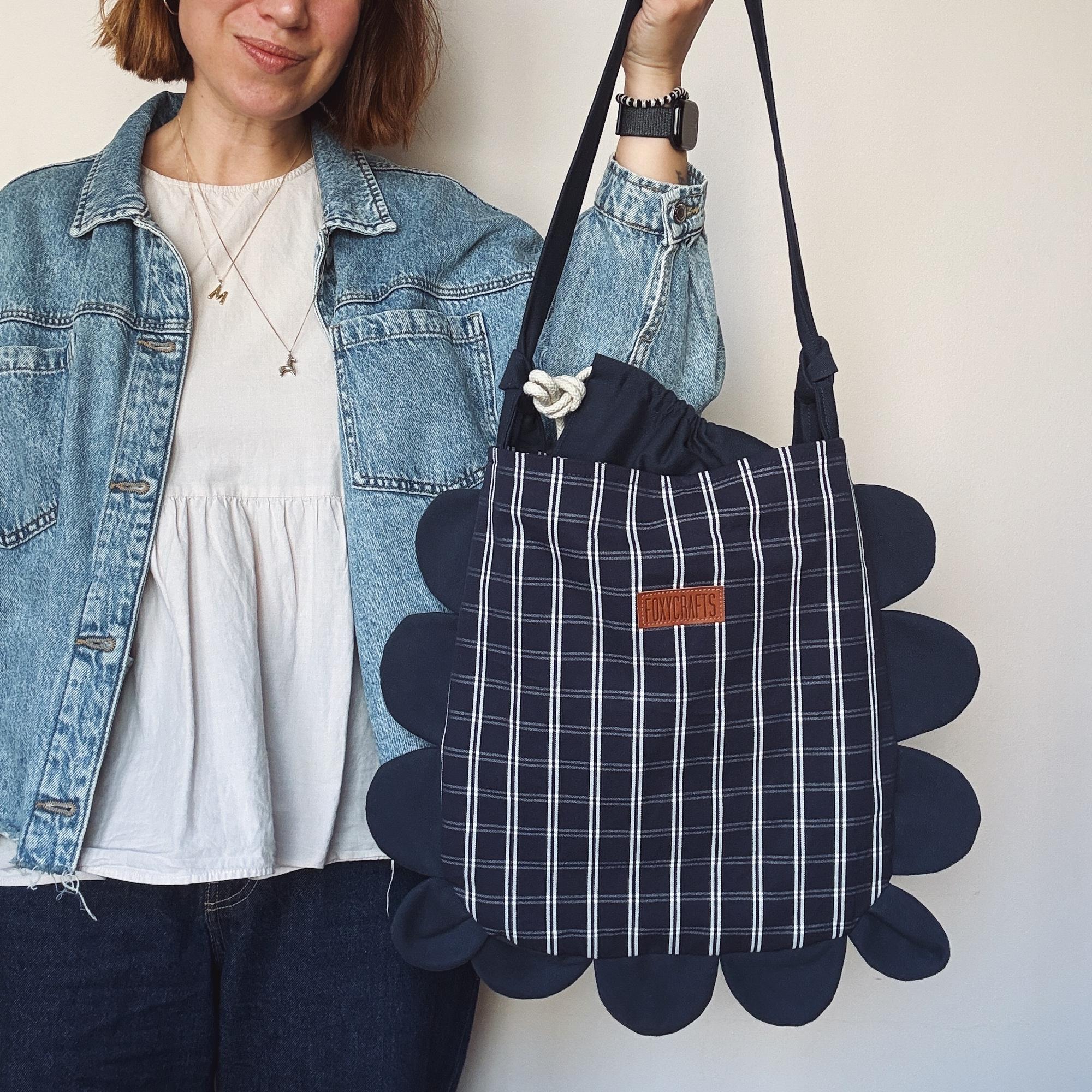 Сумка РОМАШКА синяя клетка