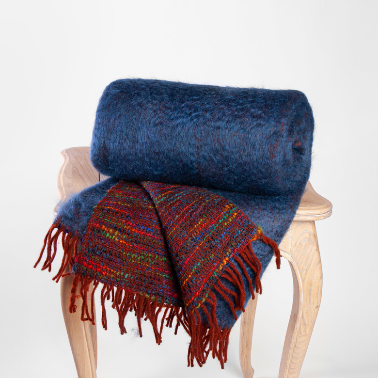 Плед из шерсти и мохера