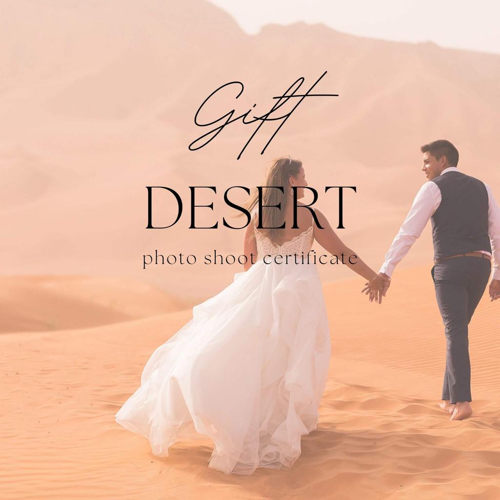 love story romantic desert photo shoot gift certificate voucher