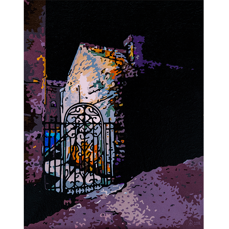 «Ночь. Сугроб. Калитка» жикле (печать на холсте)