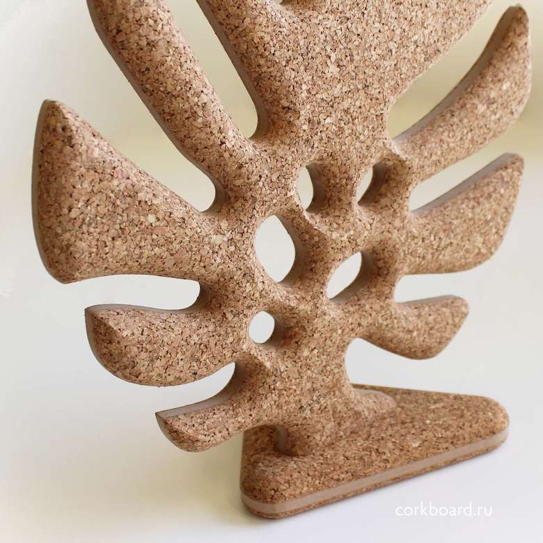 Монстера - фигурная настольная пробковая доска для заметок, значков