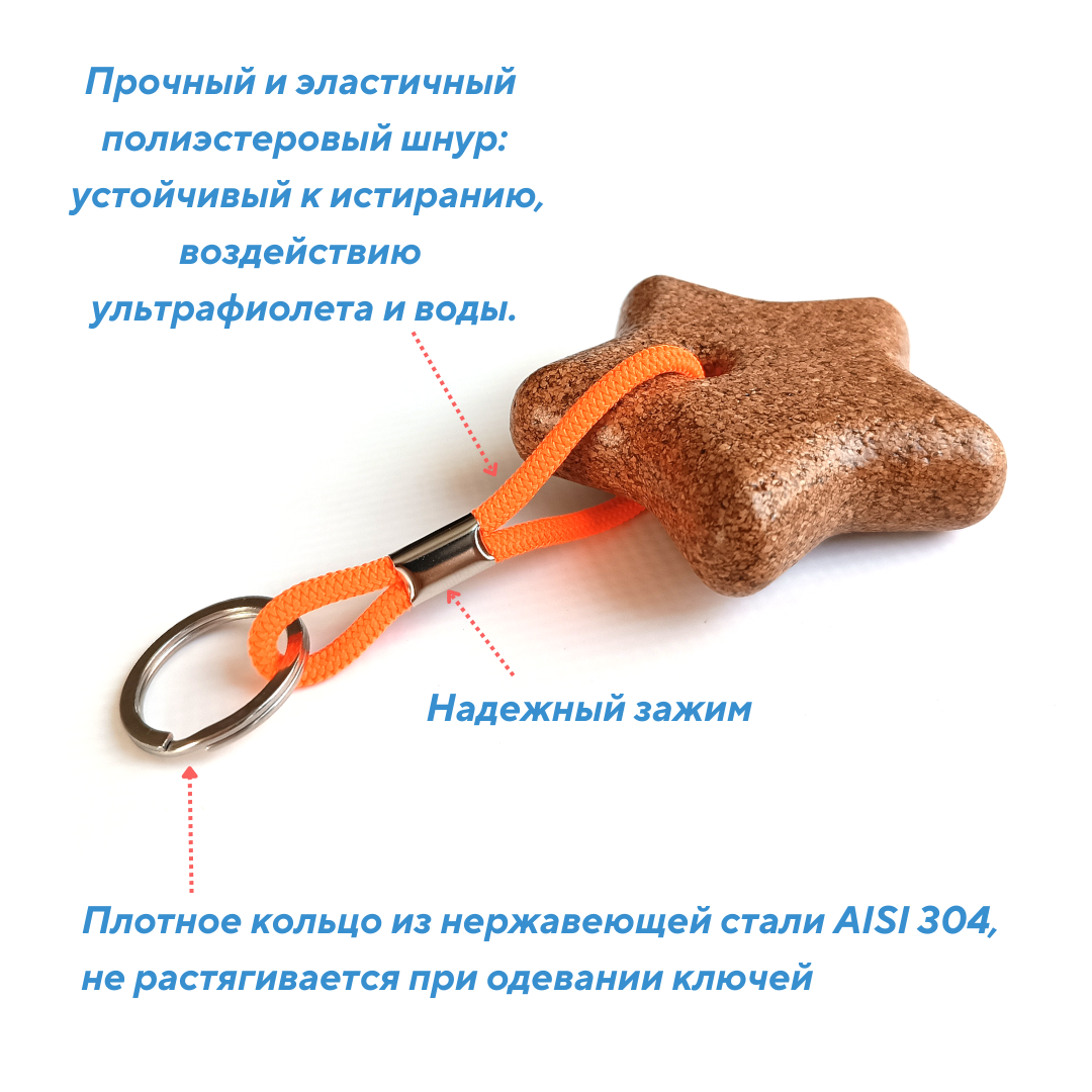 Плавучий брелок из пробки "Звездочка"