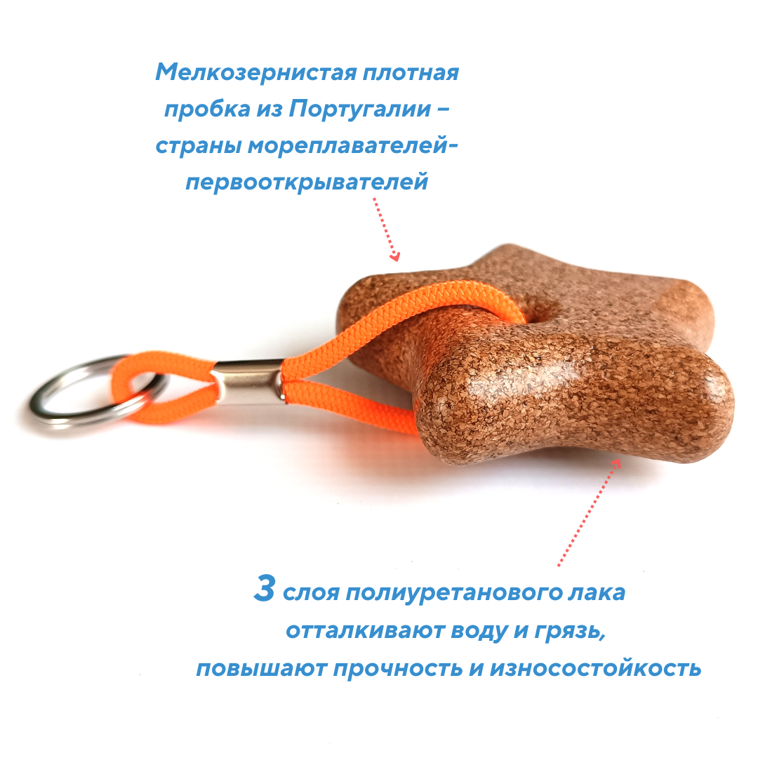 Плавучий брелок из пробки "Звездочка"