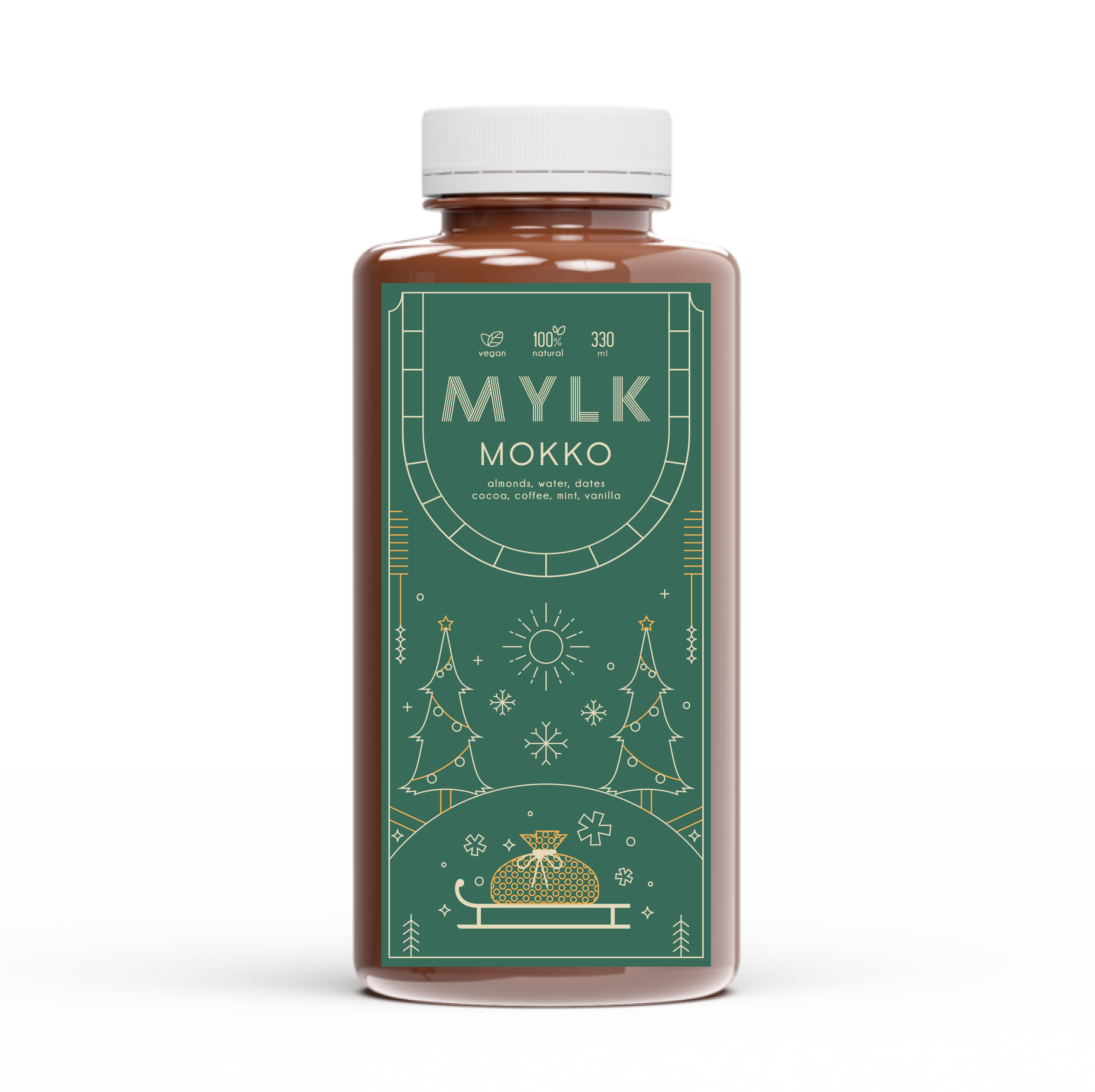 Кофейно-шоколадное молоко из миндаля с перечной мятой