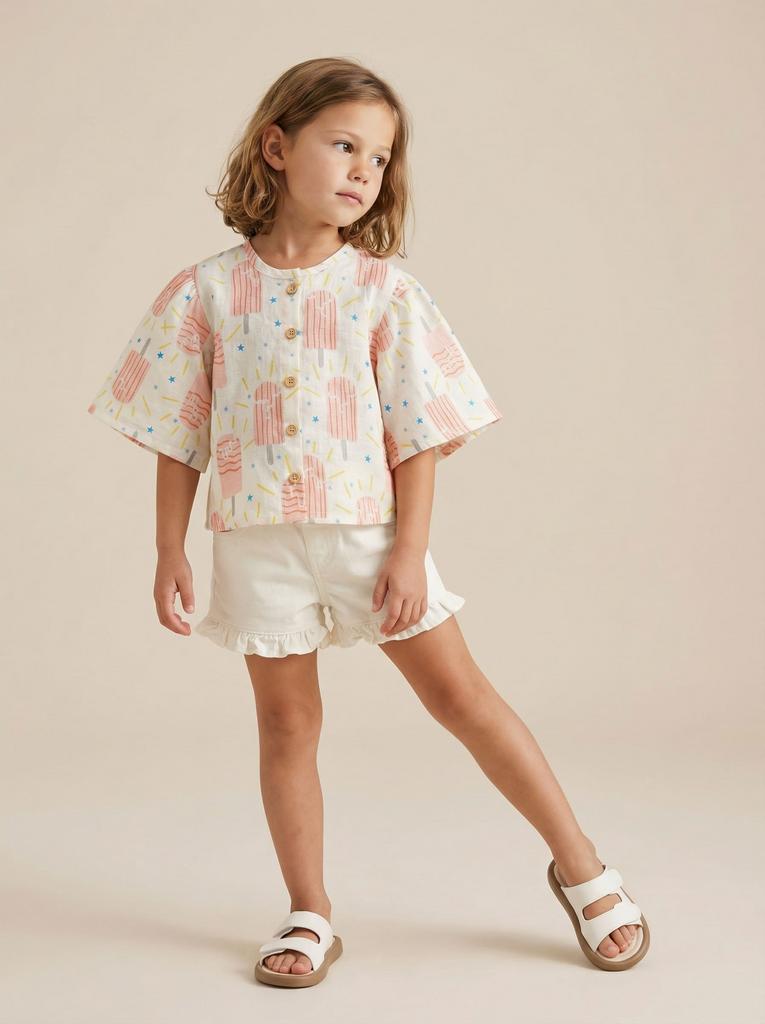 Льняная блуза "Мороженое"