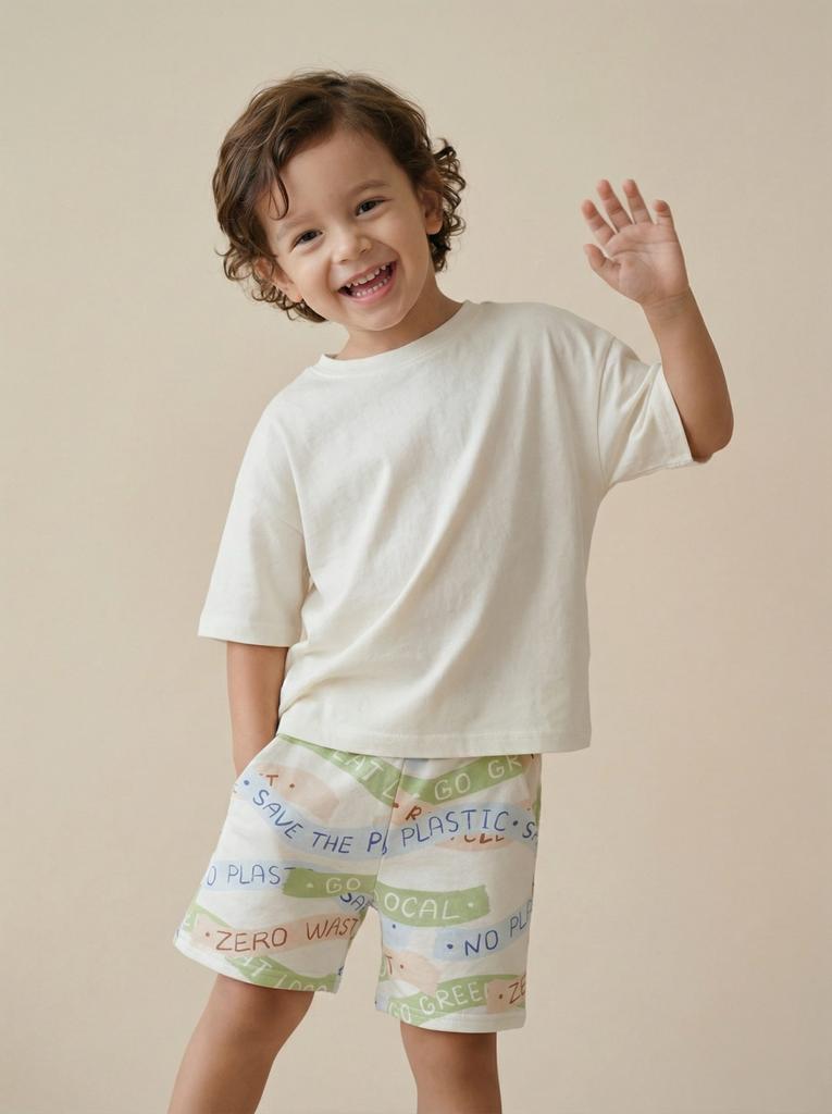 Шорты-бермуды из футера "Слоганы"