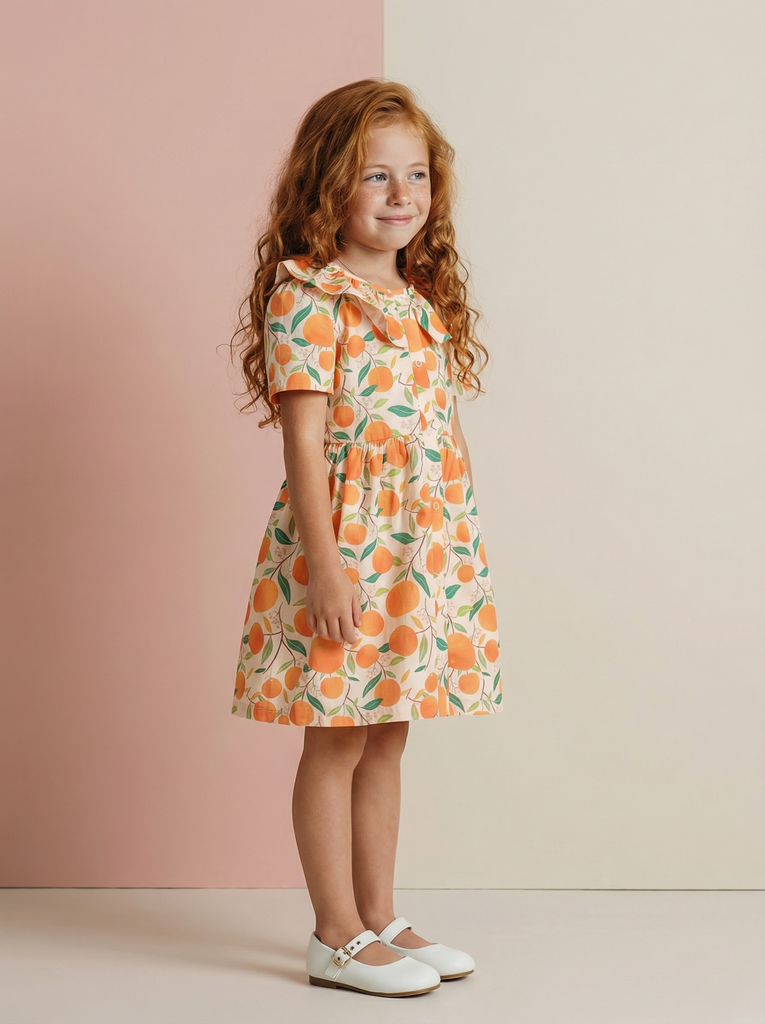 Платье  с воротником  на кнопках "Клементины"