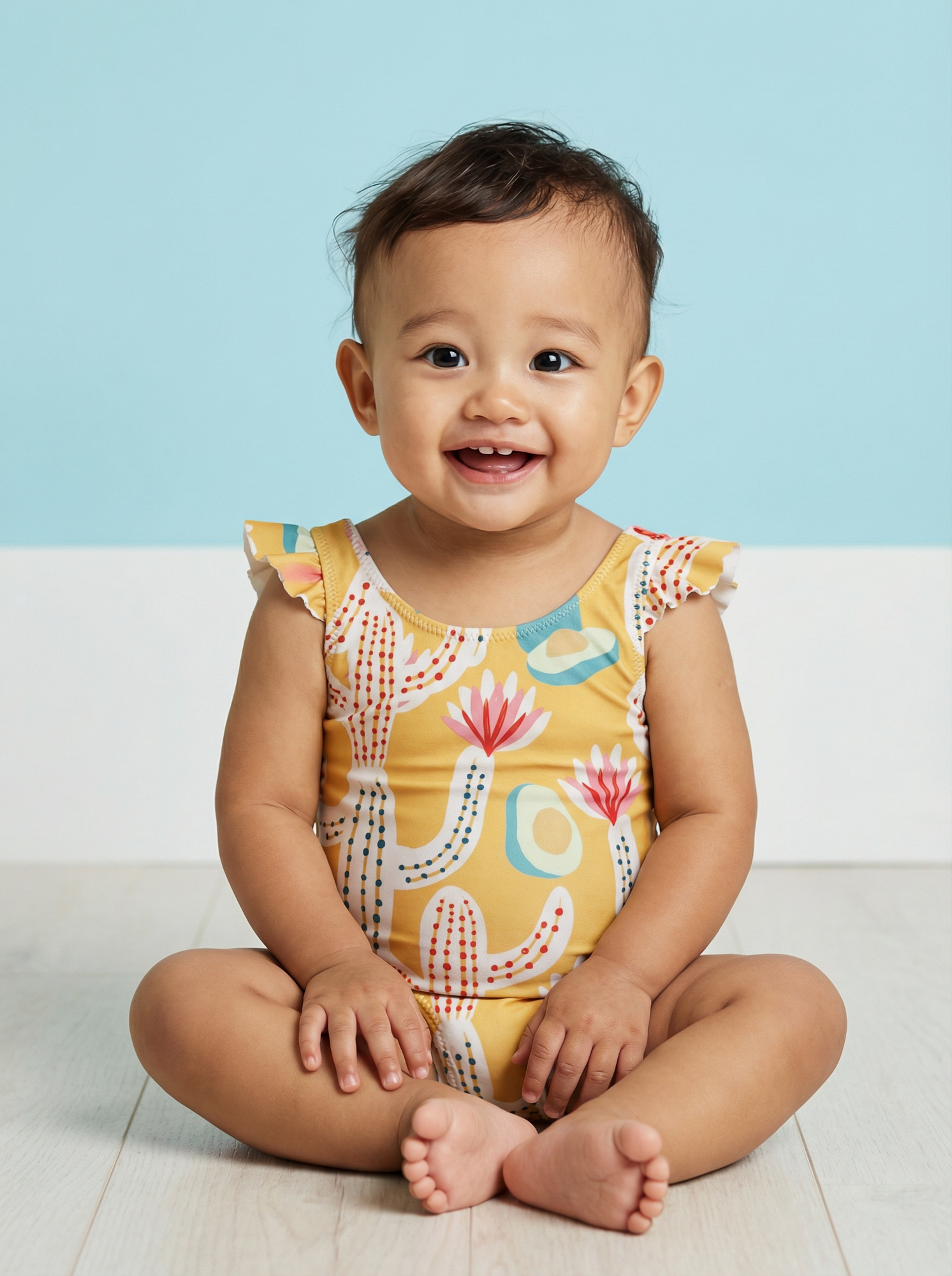 Слитный купальник для малышей "Кактусы и Авокадо"