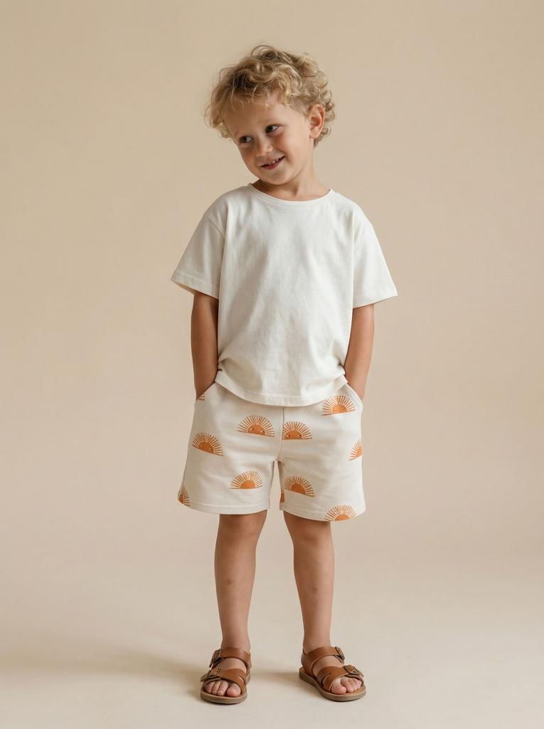 Шорты-бермуды из футера "Солнце"