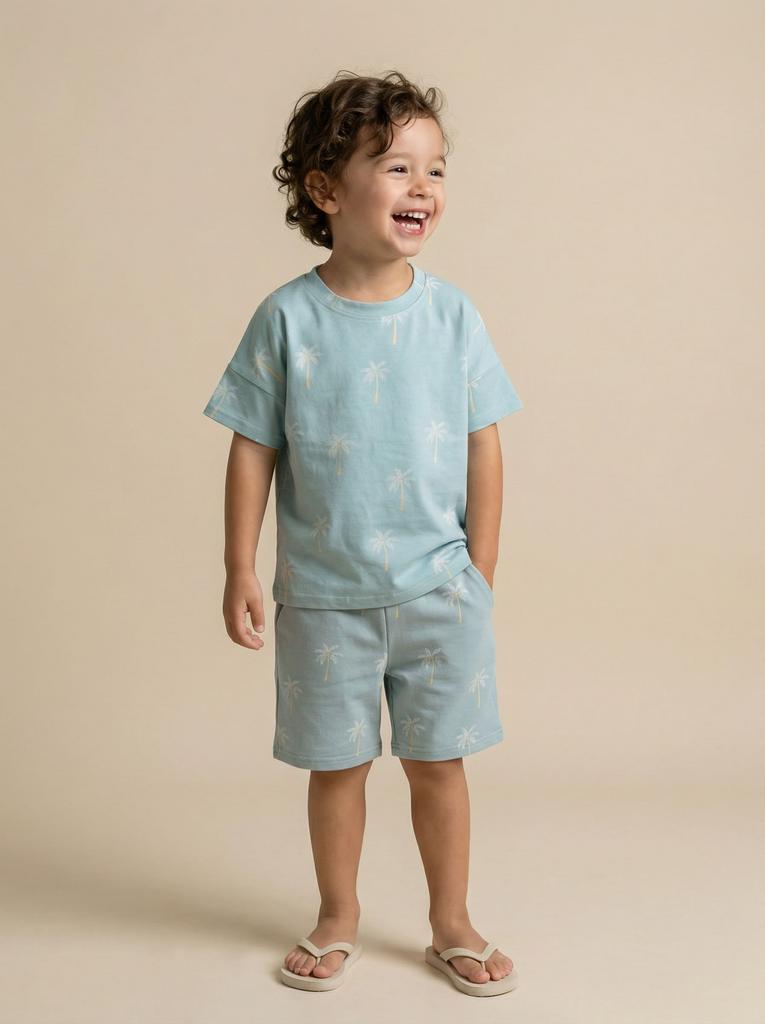 Шорты-бермуды из футера "Пальмы"