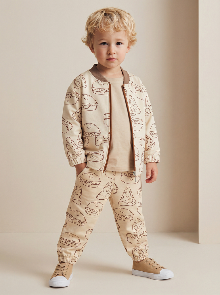 Бомбер на молнии из футера "Street Food"