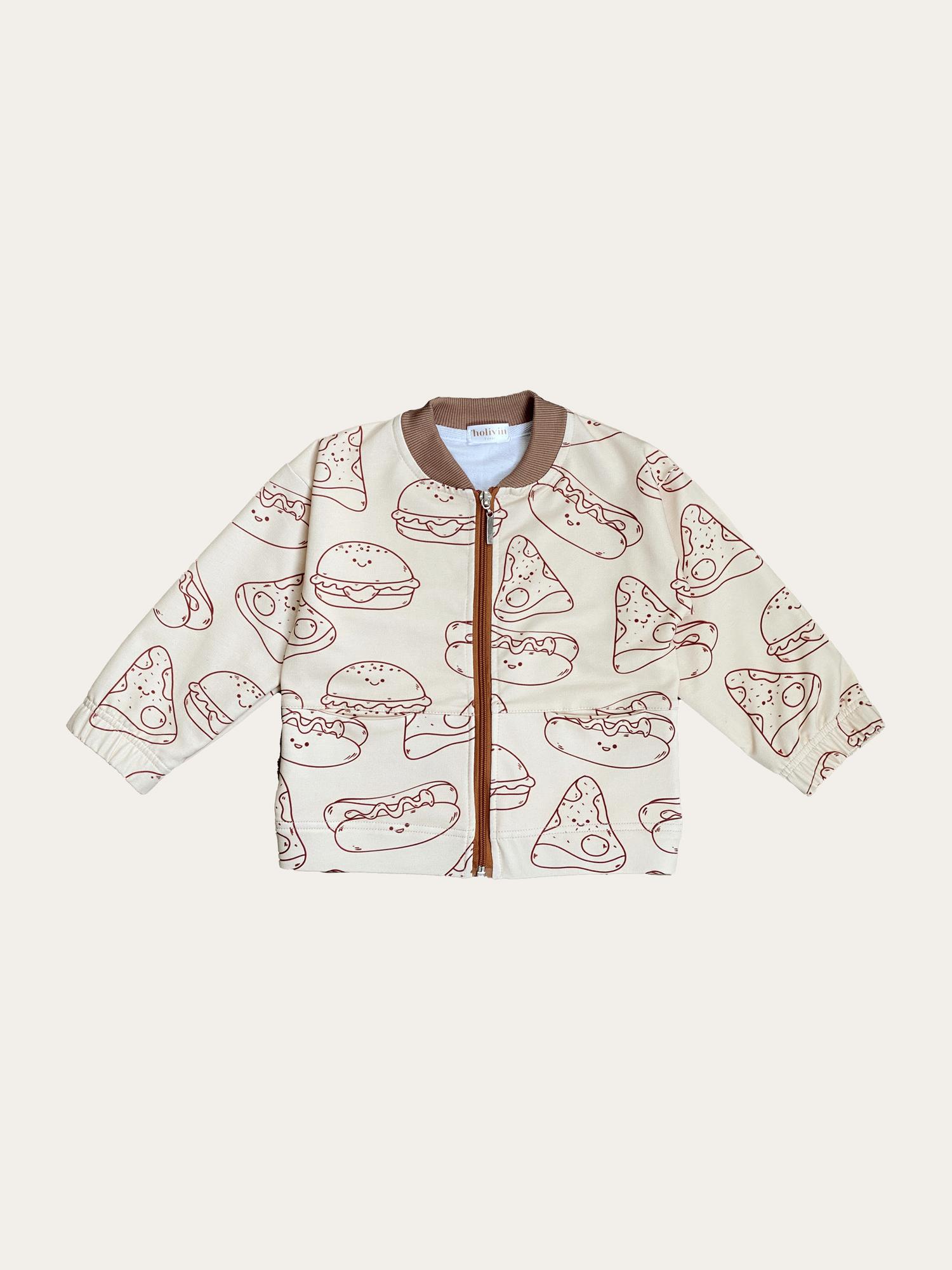 Бомбер на молнии из футера "Street Food"