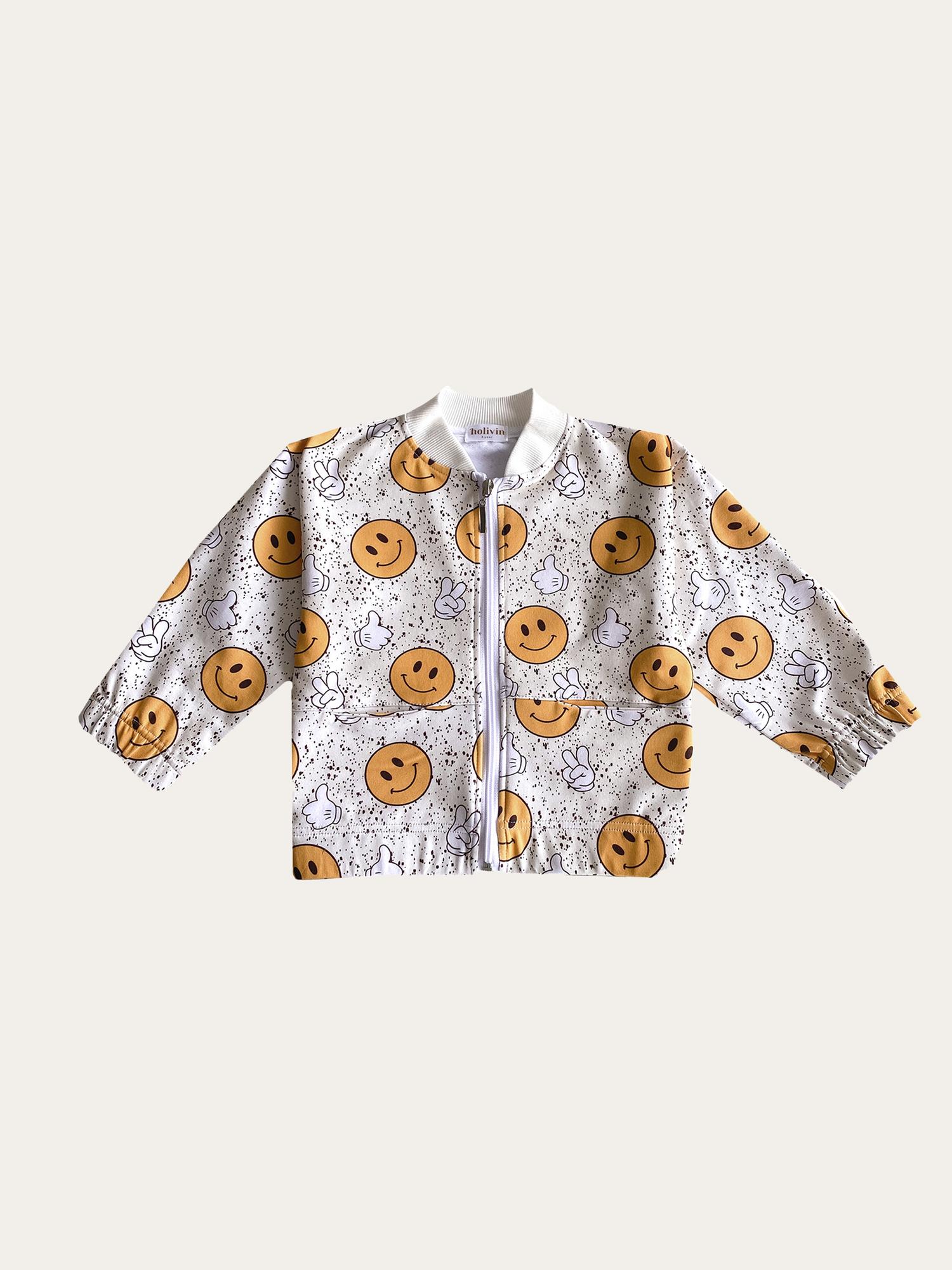 Бомбер на молнии из футера "Смайл"