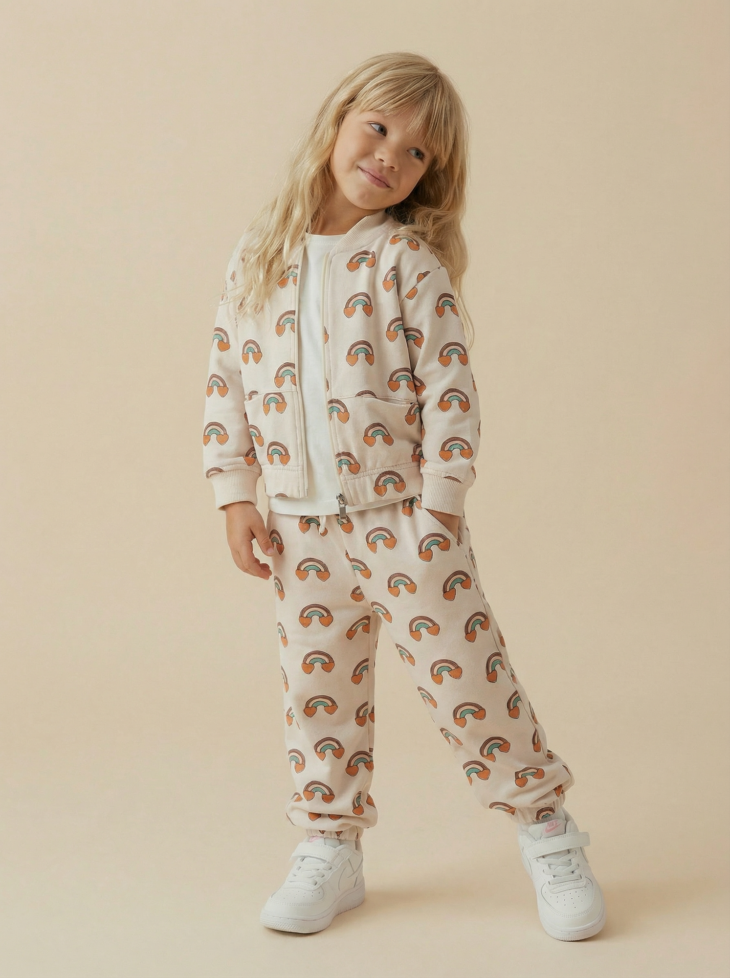 Бомбер на молнии из футера "Радуга"