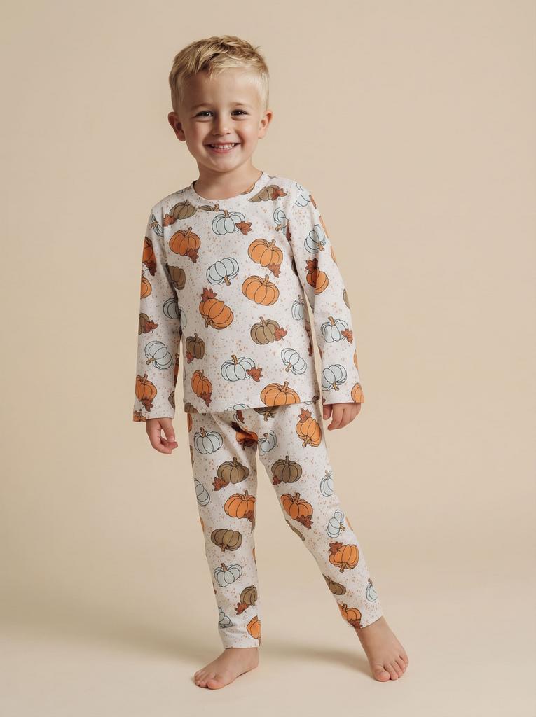 Пижама с принтом "Тыквы-листья"