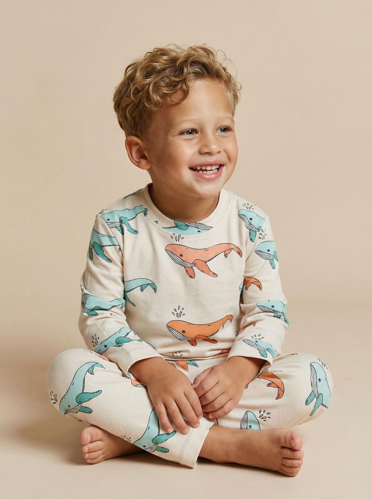 Пижама с принтом "Киты"