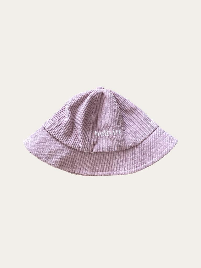 Панама из вельвета с вышивкой holivin (розовая)