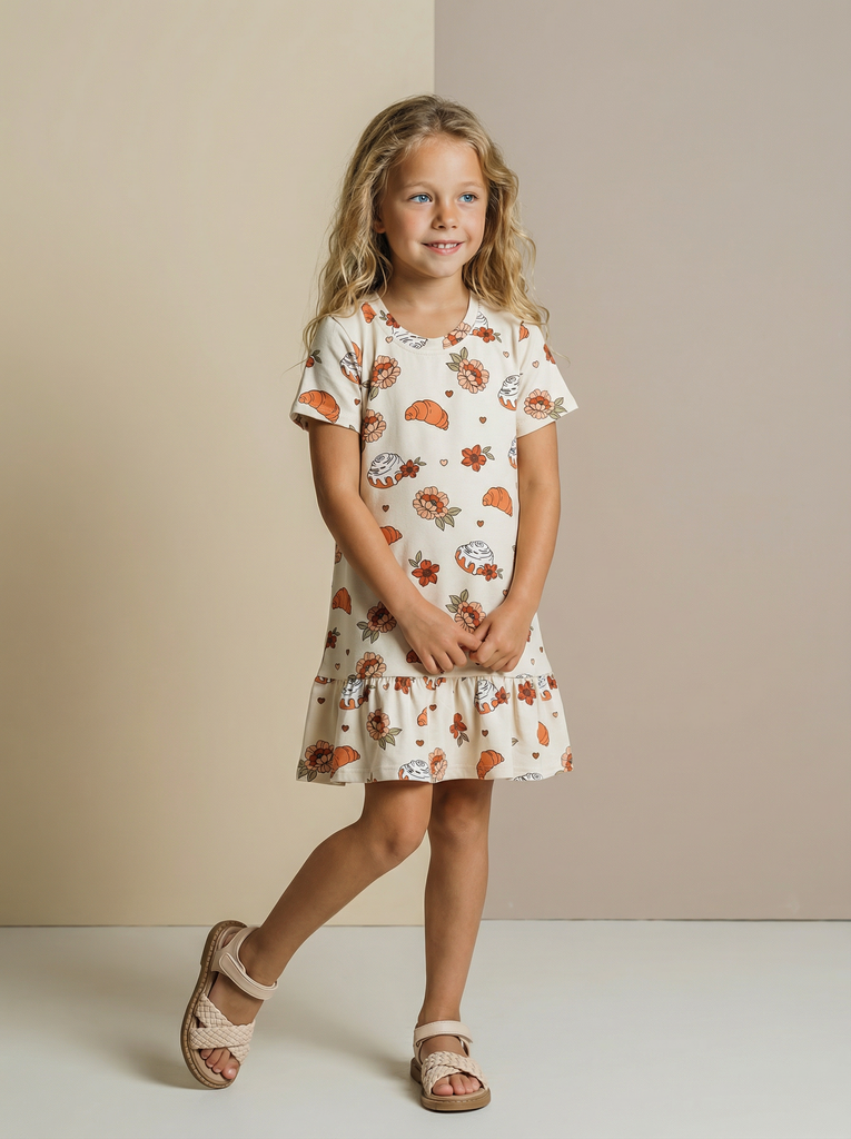 Платье с оборкой "Выпечка"