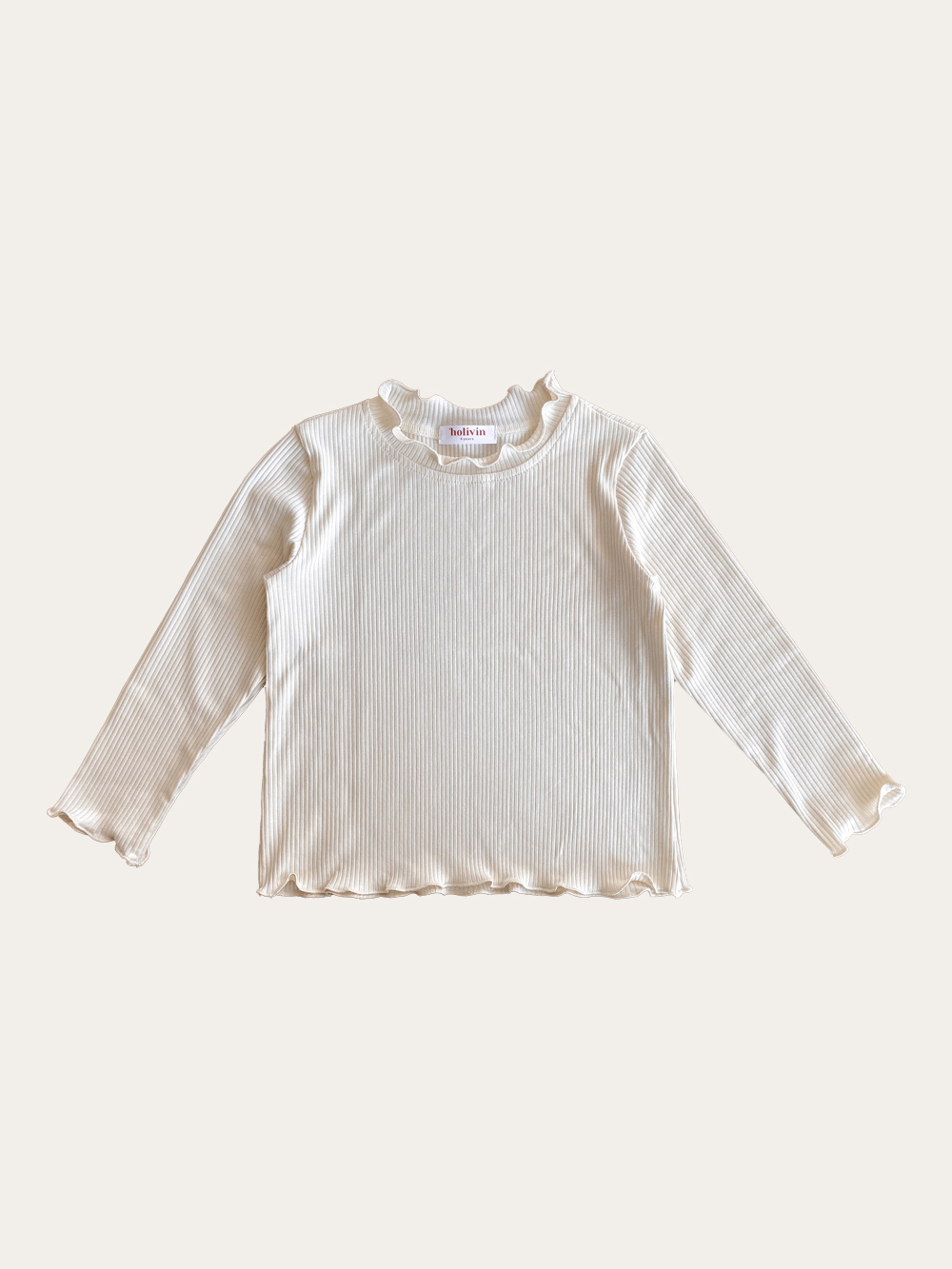 Лонгслив с волнистой горловиной и рукавами