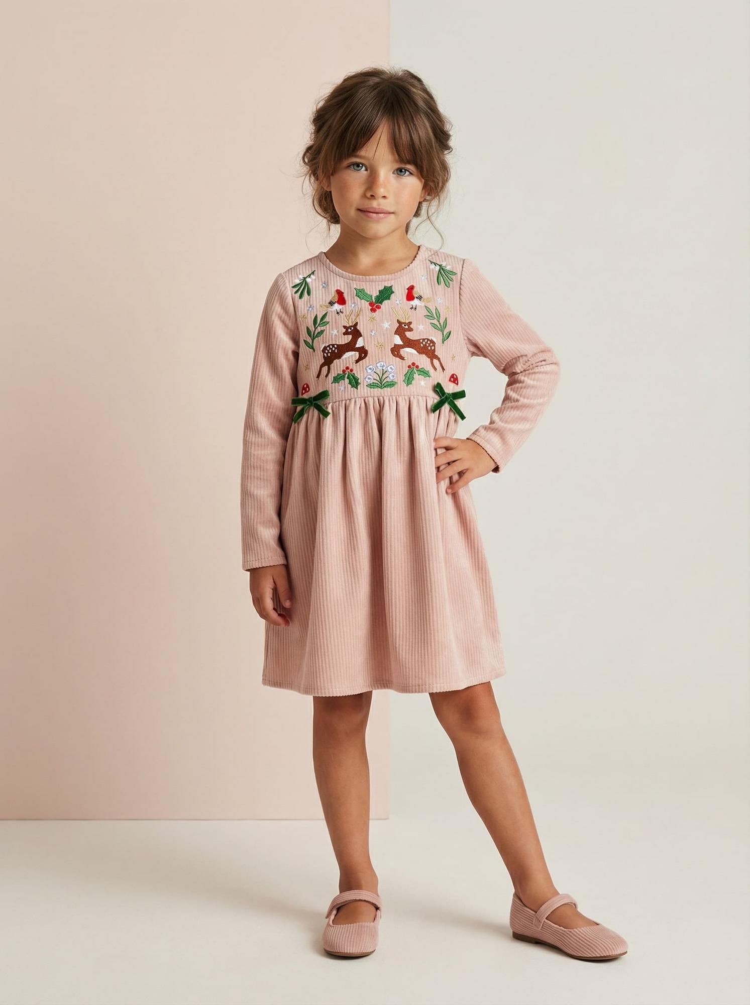 Праздничное платье из вельвета с вышивкой