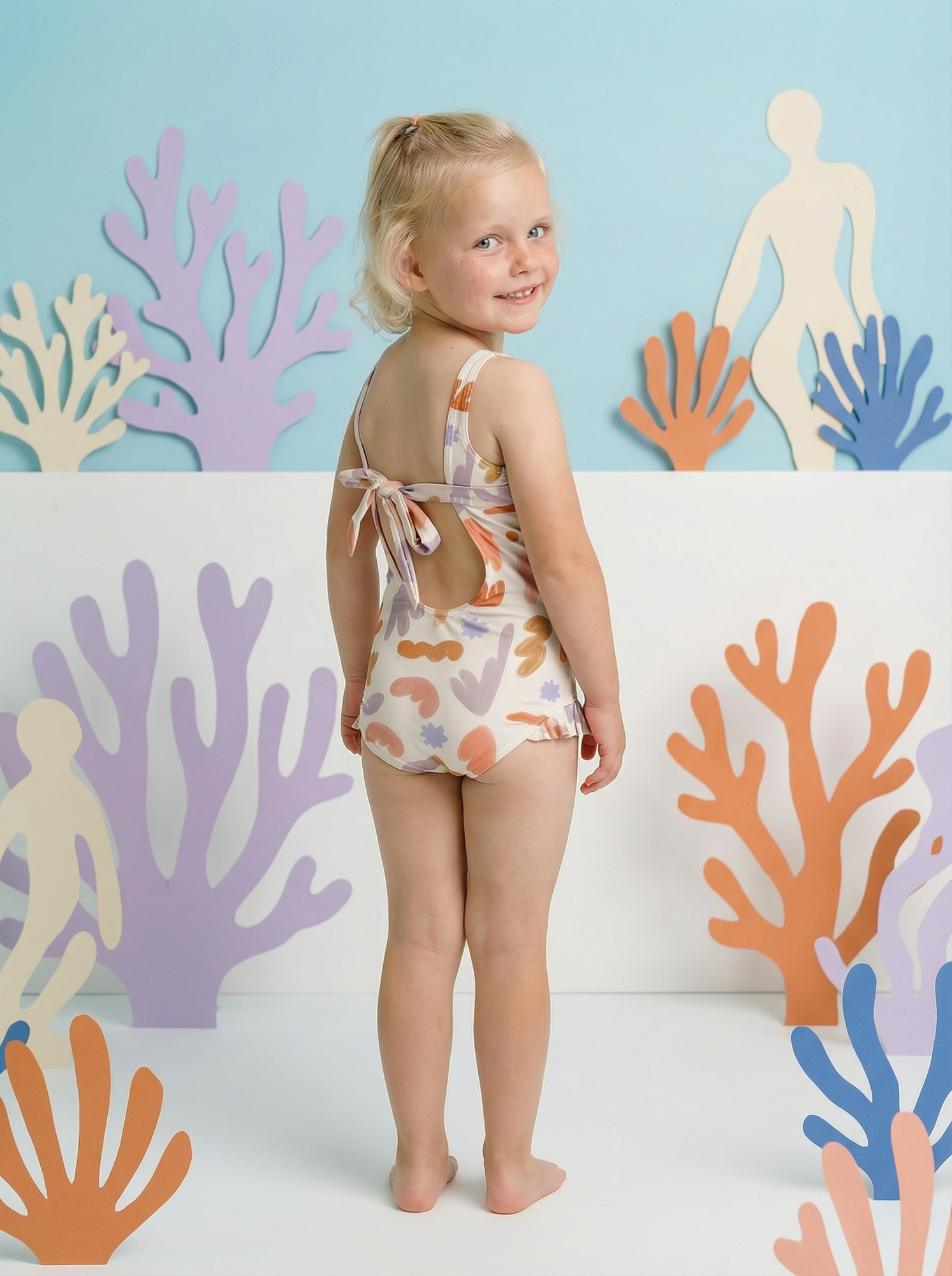 Купальник слитный с завязками "Абстракция"