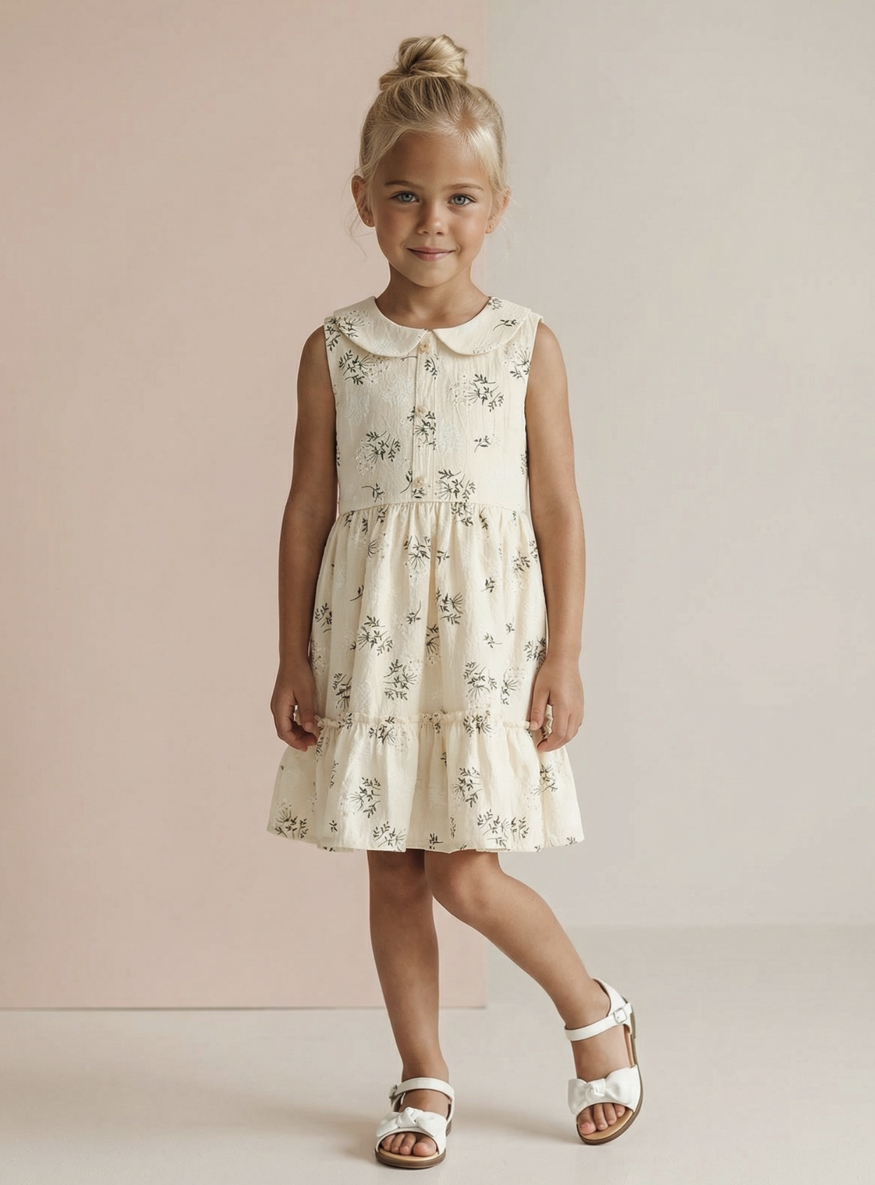 Платье в цветочном принте с бантом