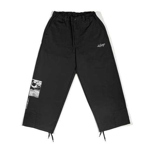 штаны Larry Pants Wide Fit Industrial Print - Black