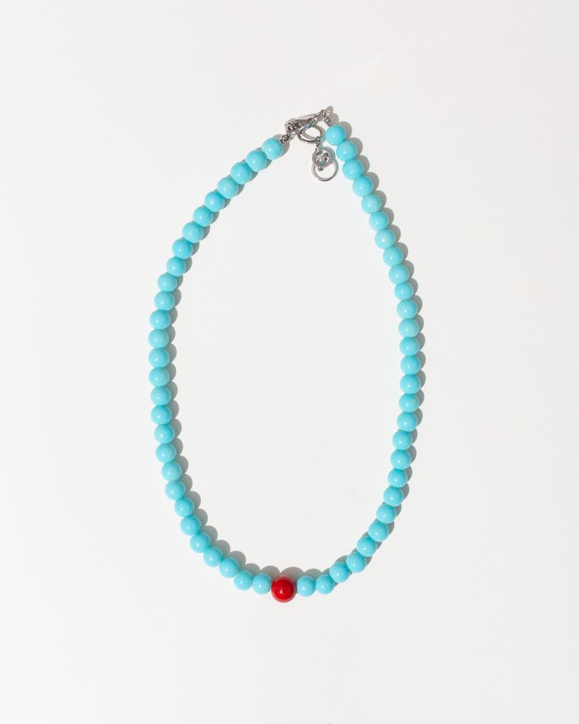 Чокер из голубого стекла