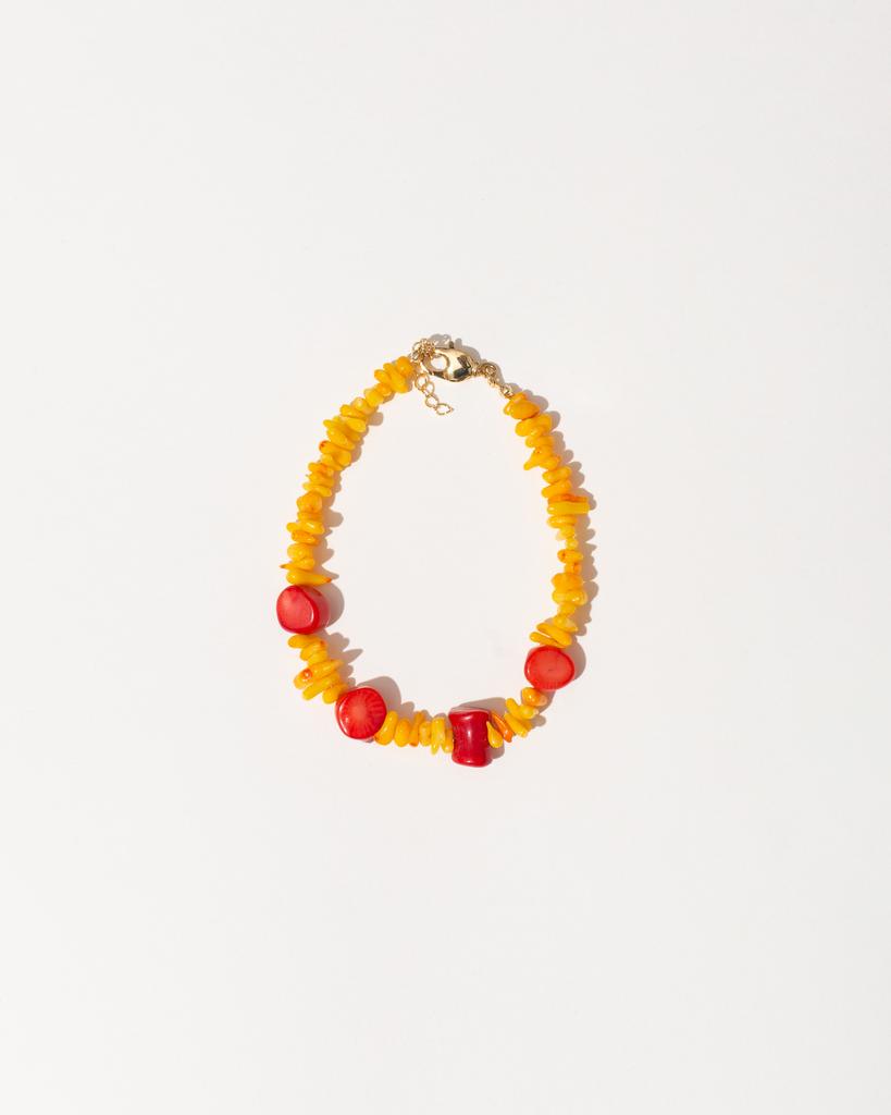 Браслет на ногу из коралла