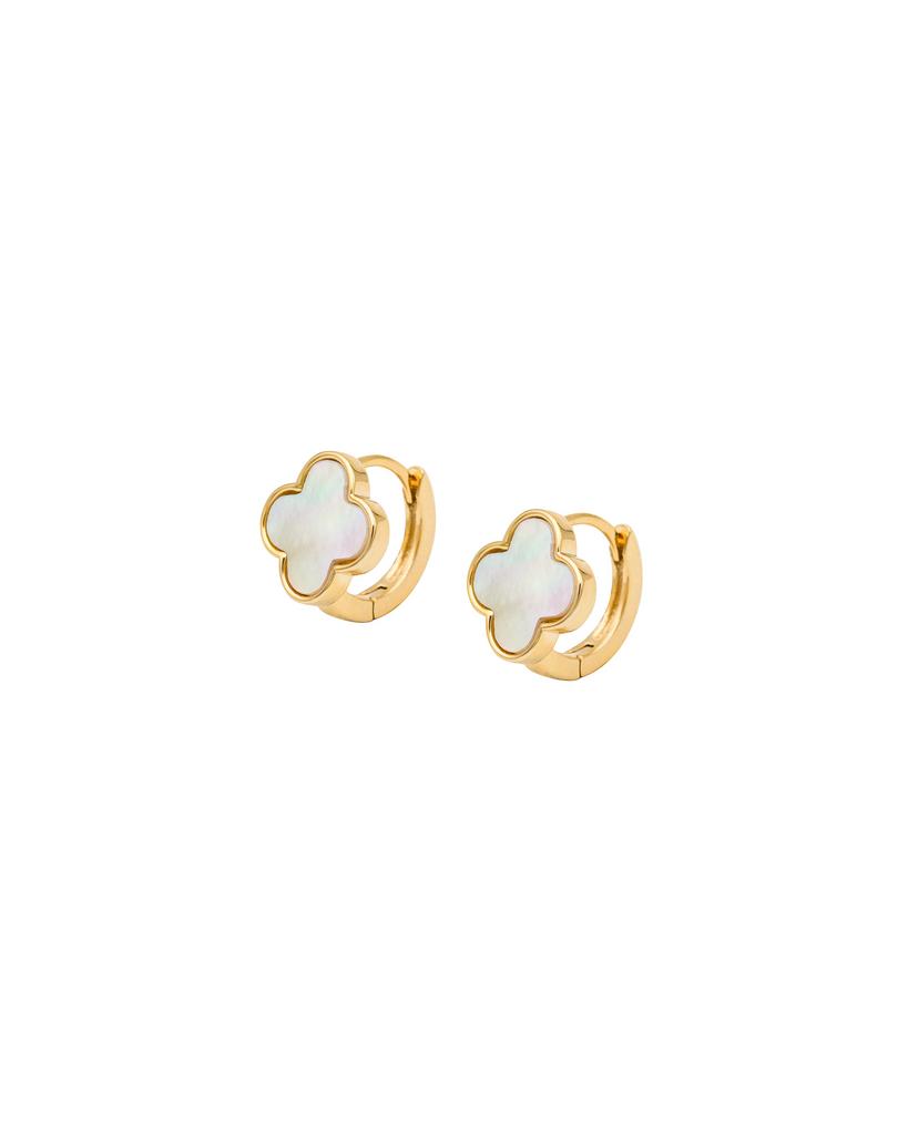 Серьги кольца клеверы