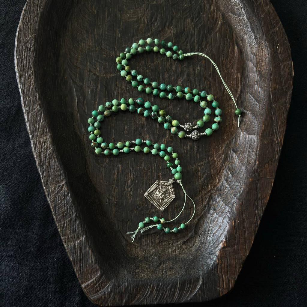 мала из нишапурской бирюзы с винтажной Дургой