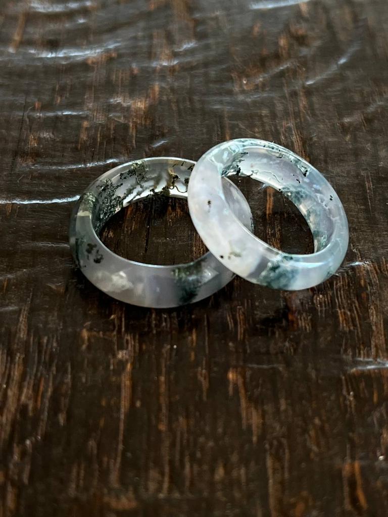 кольцо из мохового агата