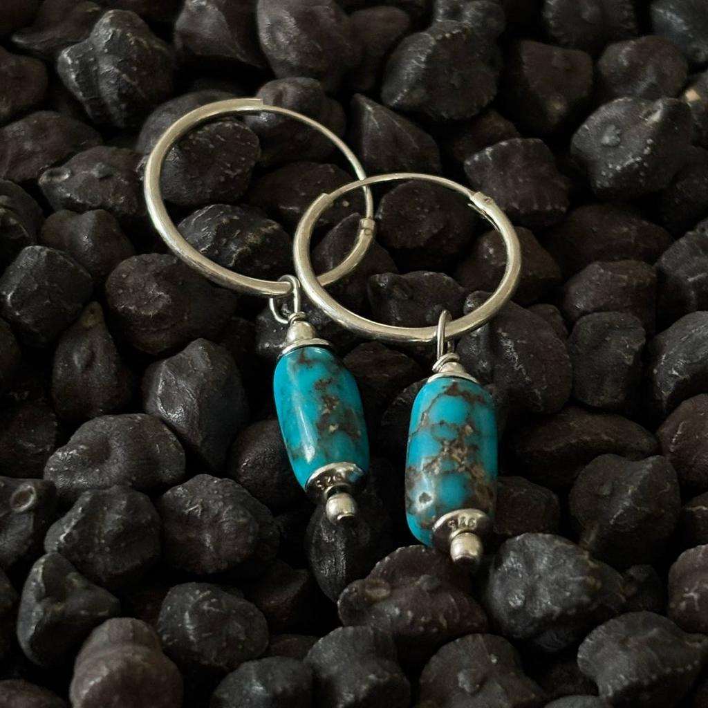 серьги из натуральной нишапурской бирюзы